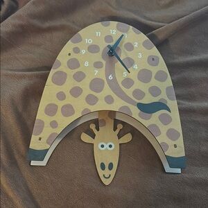 Giraffe Wall Clock with Brown Spots